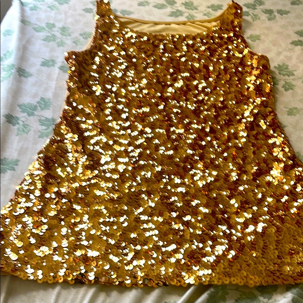 Gold Sequin Sleeveless top
